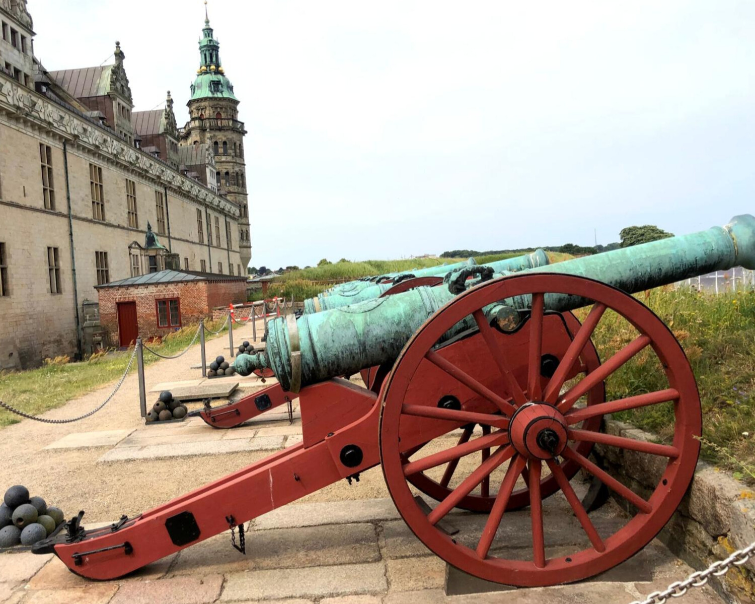 Kronborg Castle is located about 40 minutes by train north of Copenhagen, in the town of Helsingør