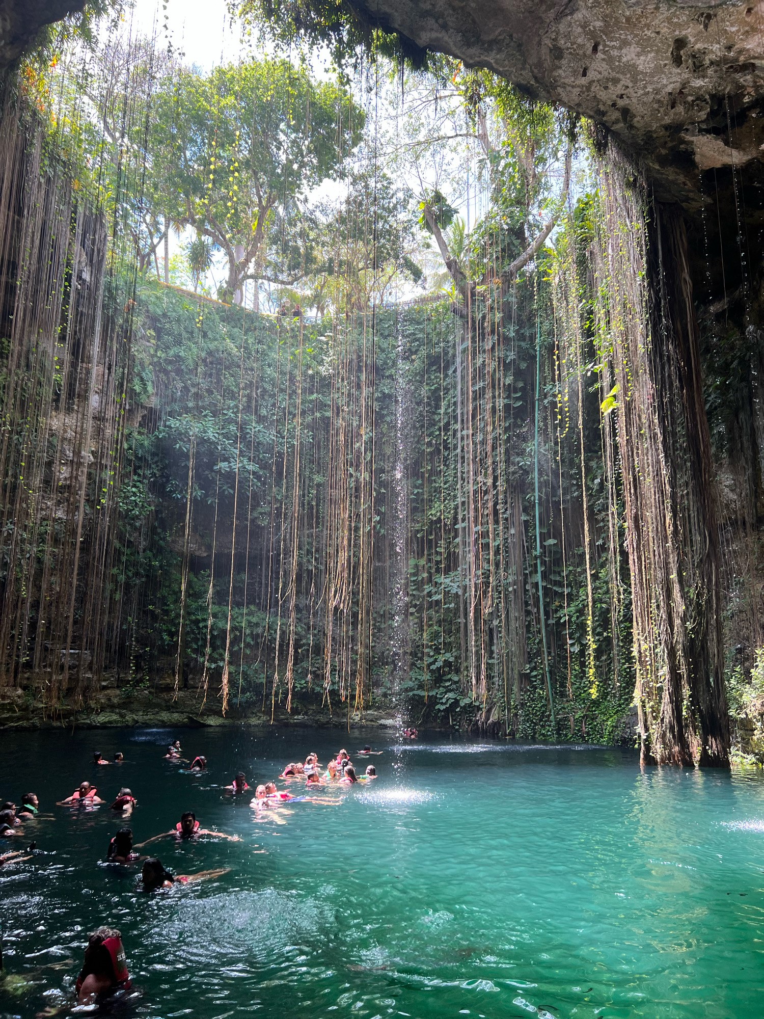 the beautiful Ik kil cenote near Chichen Itza