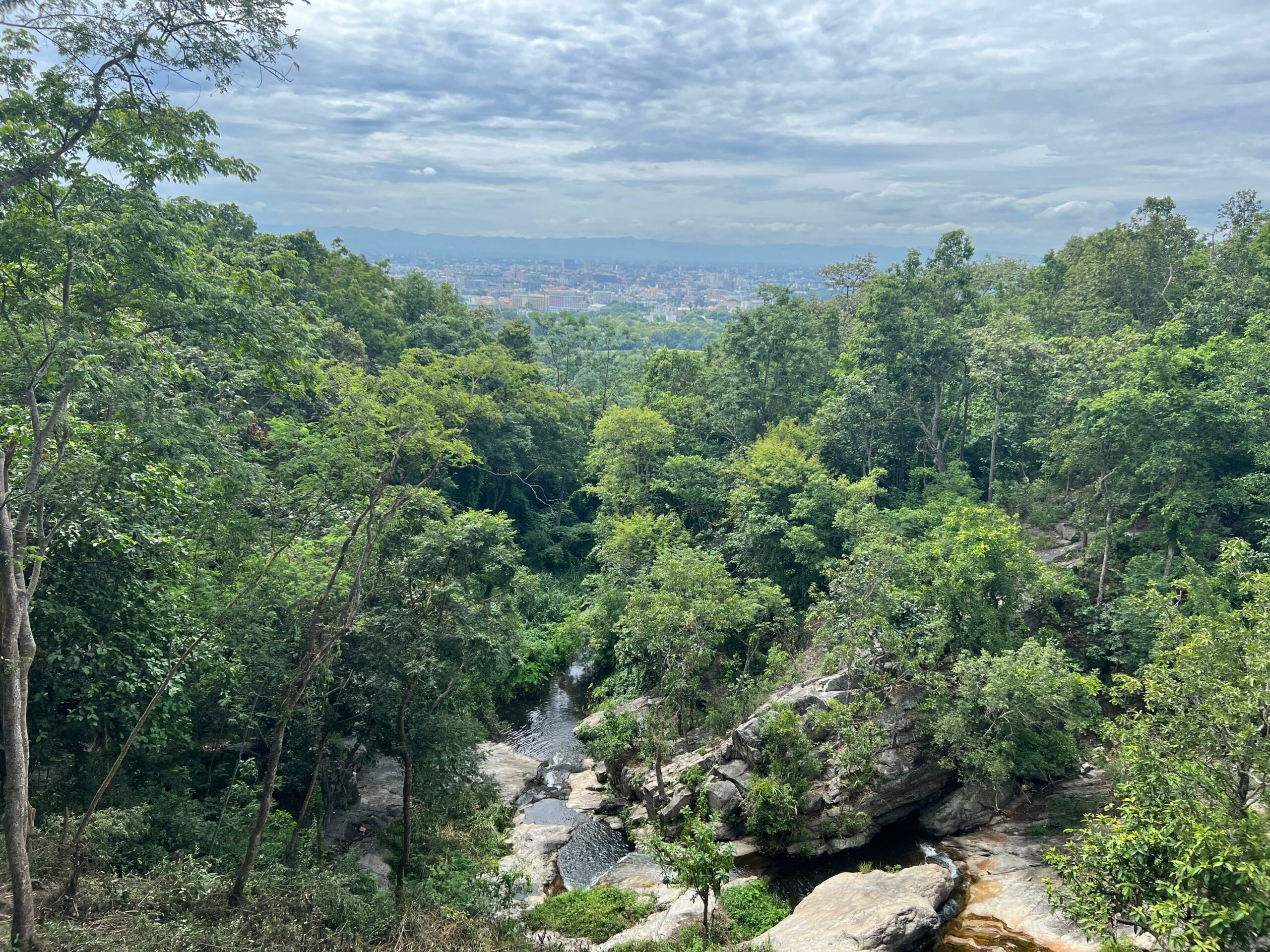 Wang bua ban waterfall, where you can stop and enjoy the view of the city.