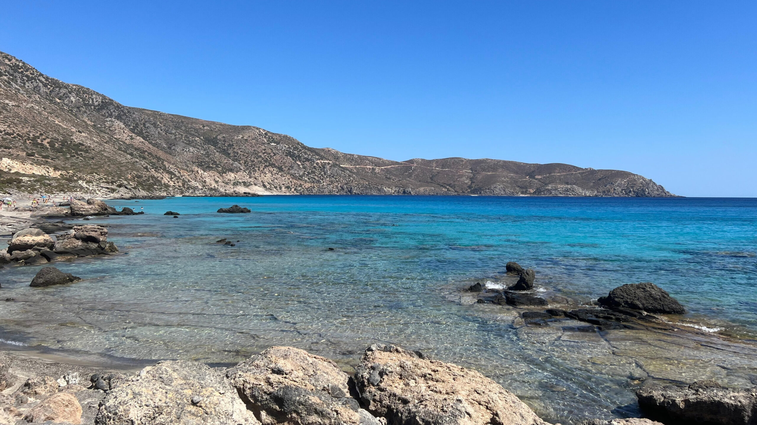 Kedrodasos Beach is much less crowded here, and the water is so blue that it’s giving it a true paradise vibe.